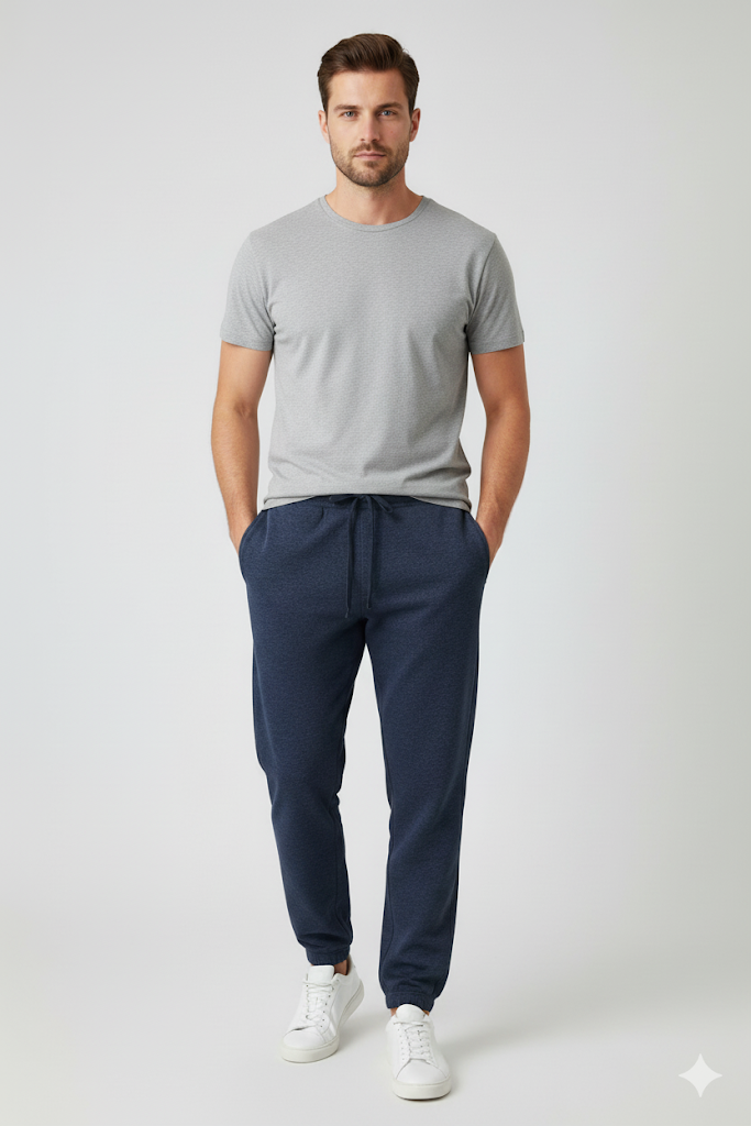 Men's 3 Thread Fleece Trouser Navy Heather