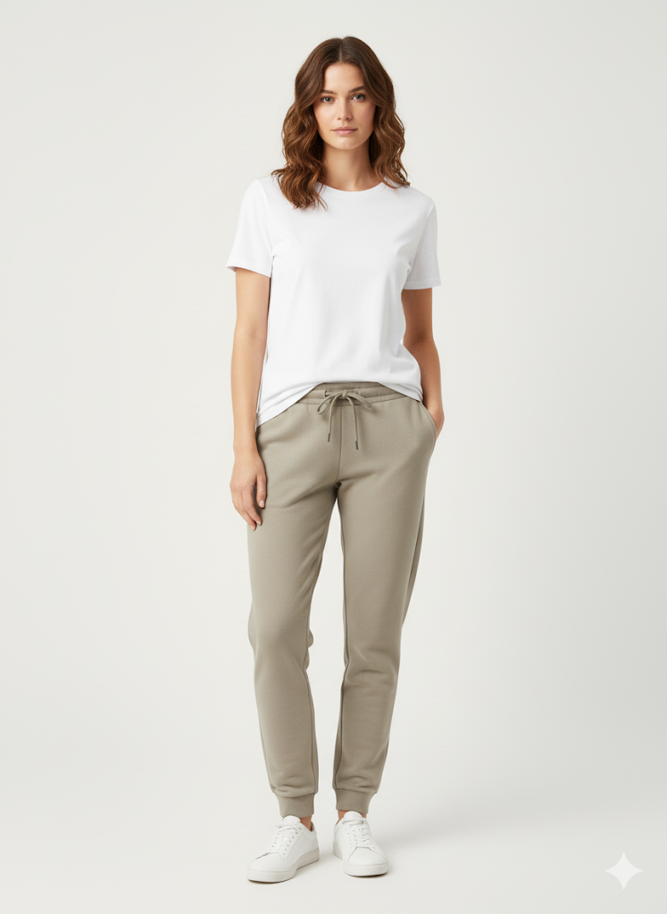 Women's 3 Thread Fleece Trouser Beige