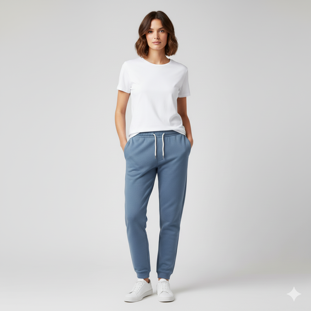 Women's 3 Thread Fleece Trouser Dusty Blue