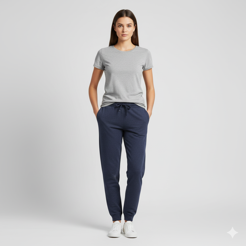 Women's 3 Thread Fleece Trouser Navy Heather
