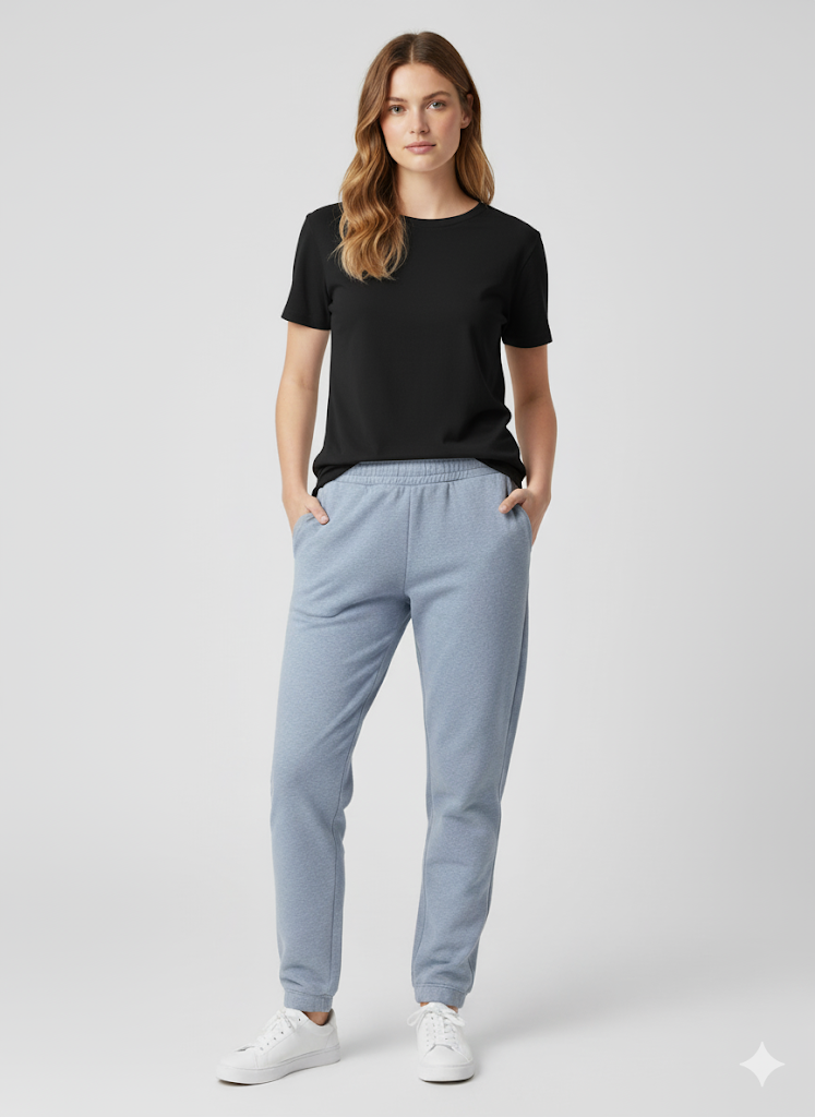 Women's 3 Thread Fleece Trouser Light Blue Heather