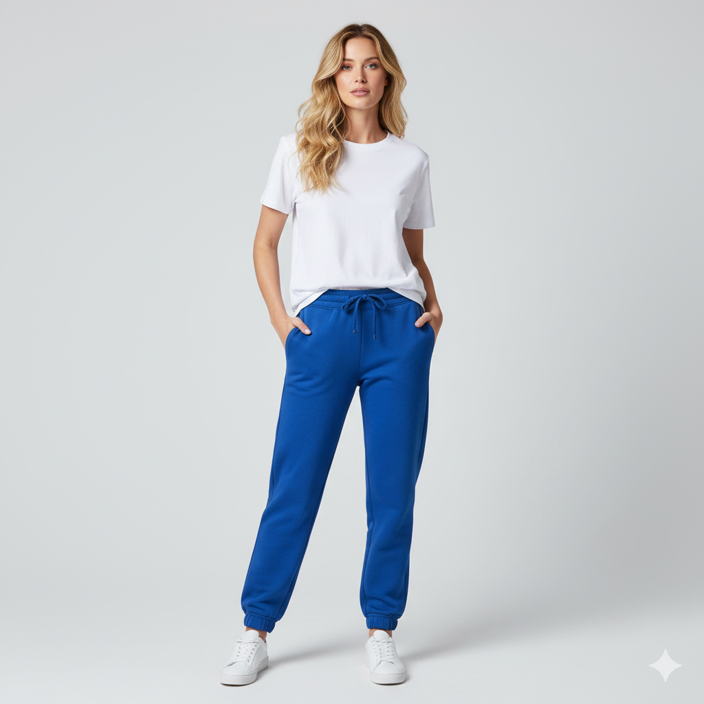 Women's 3 Thread Fleece Trouser Royal Blue