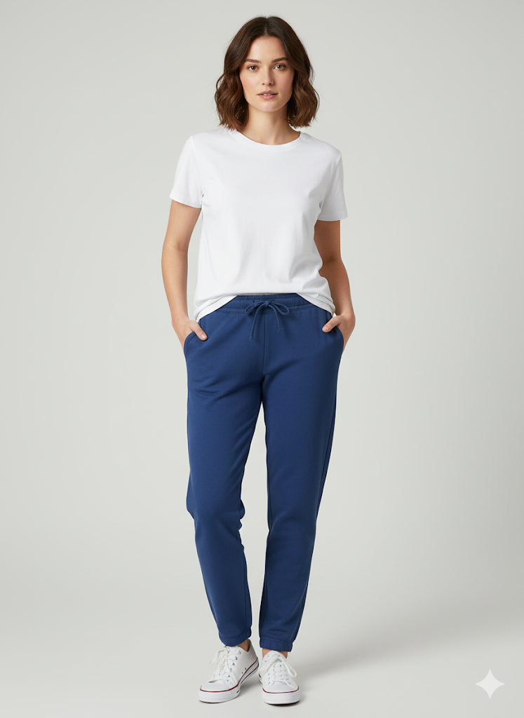 Women's 3 Thread Fleece Trouser Blue