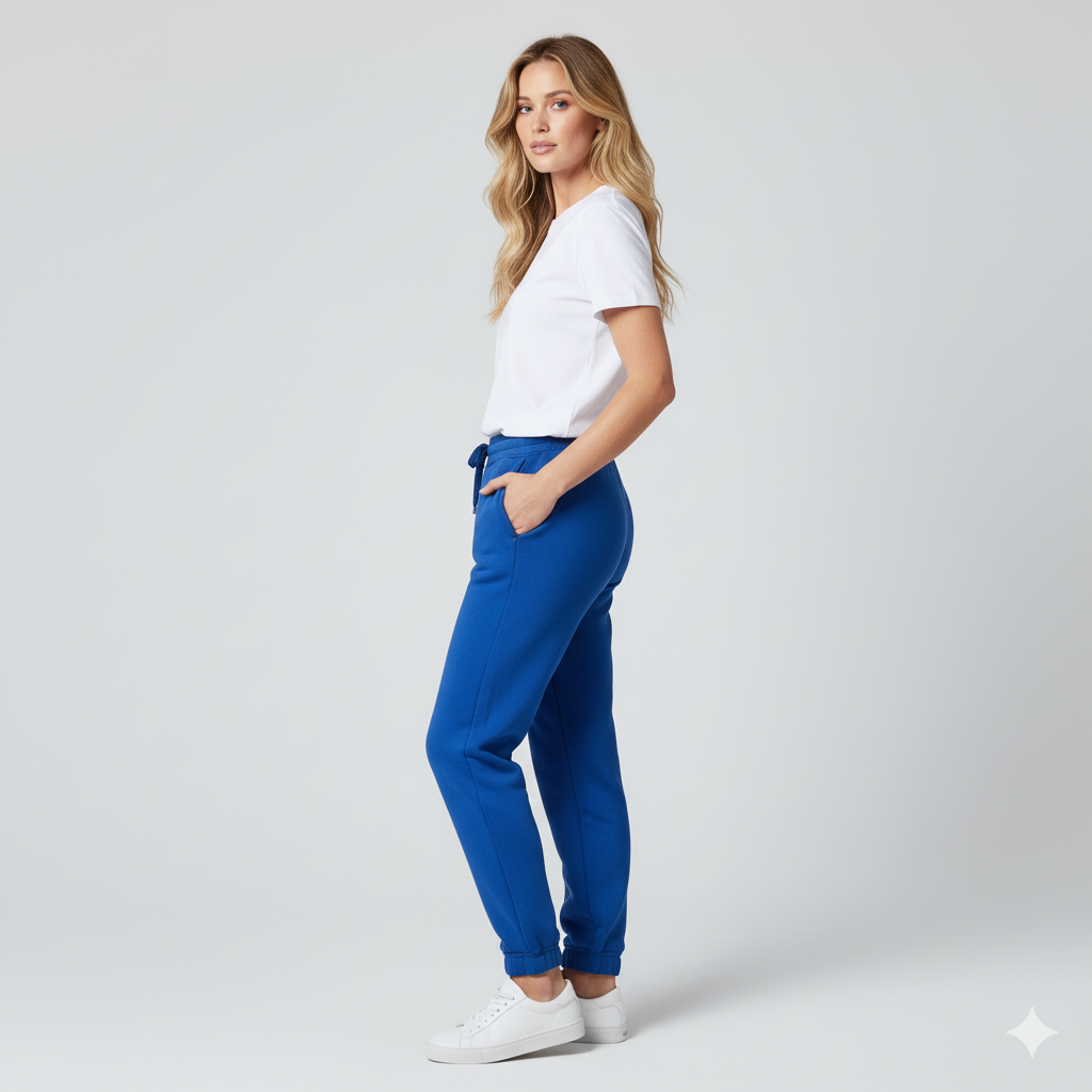 Women's 3 Thread Fleece Trouser Royal Blue