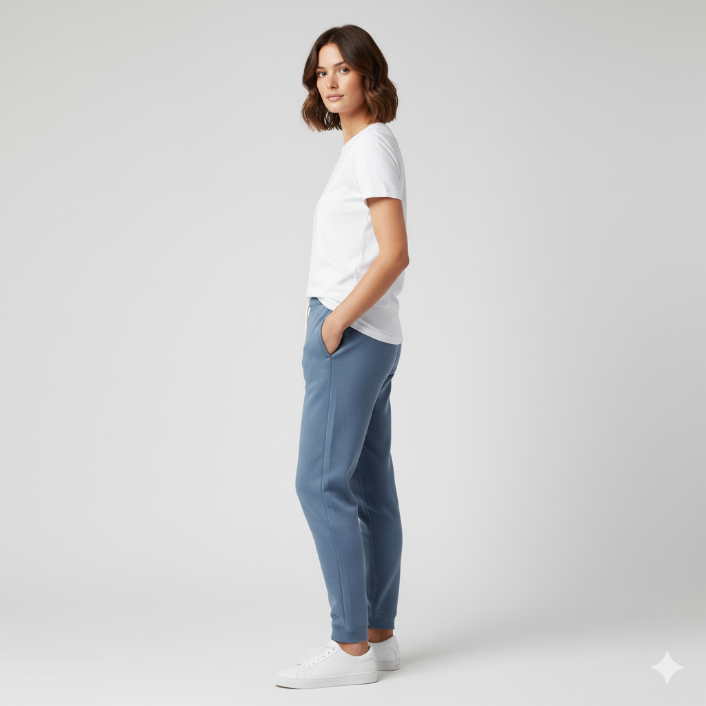 Women's 3 Thread Fleece Trouser Dusty Blue