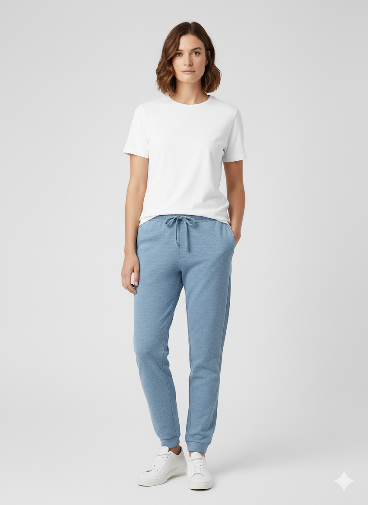 Women's 3 Thread Fleece Trouser Light Blue Merl