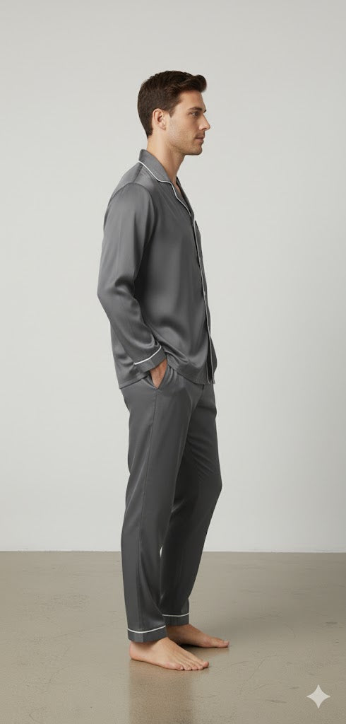 Men's Silk Wear Golden Dark grey