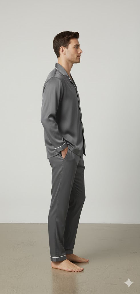 Men's Silk Wear Golden Dark grey