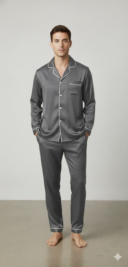 Men's Silk Wear Golden Dark grey