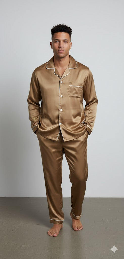 Men's Silk Wear Golden brown
