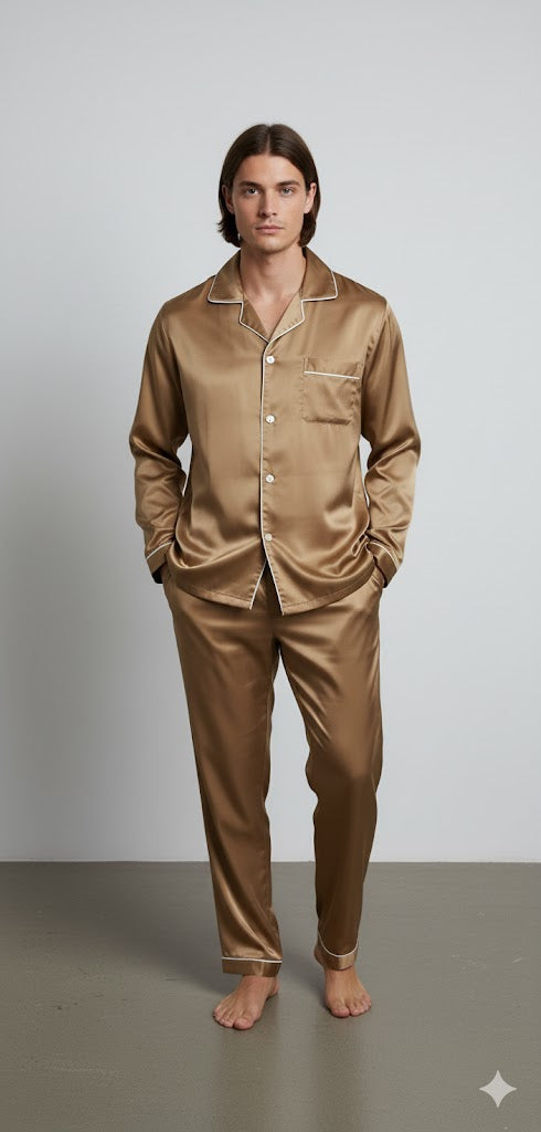 Men's Silk Wear Golden brown
