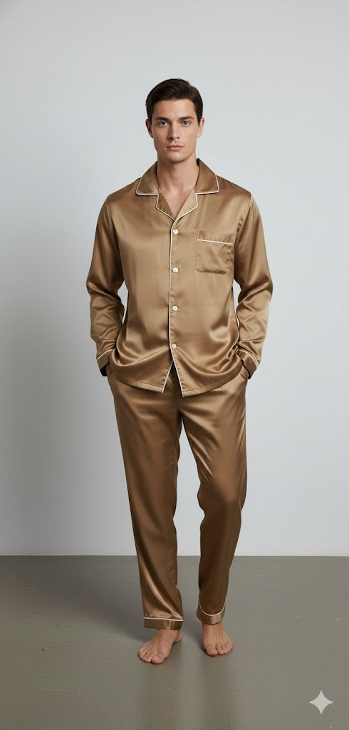 Men's Silk Wear Golden brown