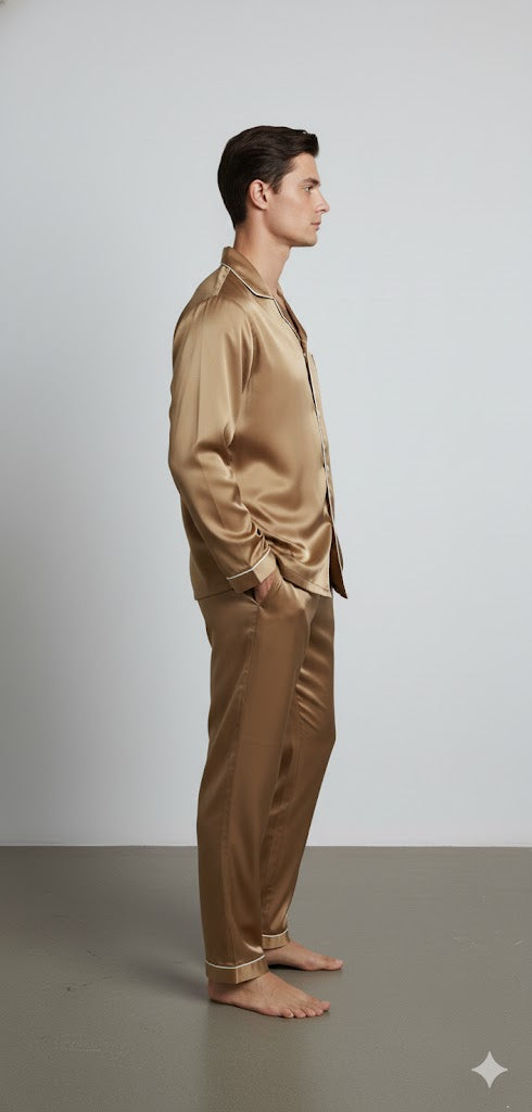 Men's Silk Wear Golden brown