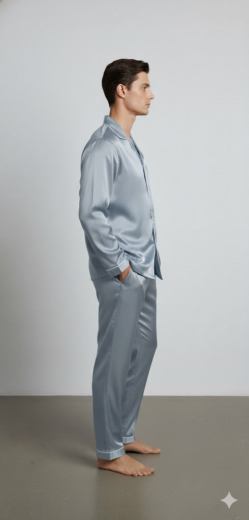 Men's Silk Wear Golden Silver grey