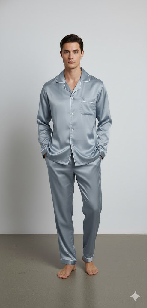 Men's Silk Wear Golden Silver grey