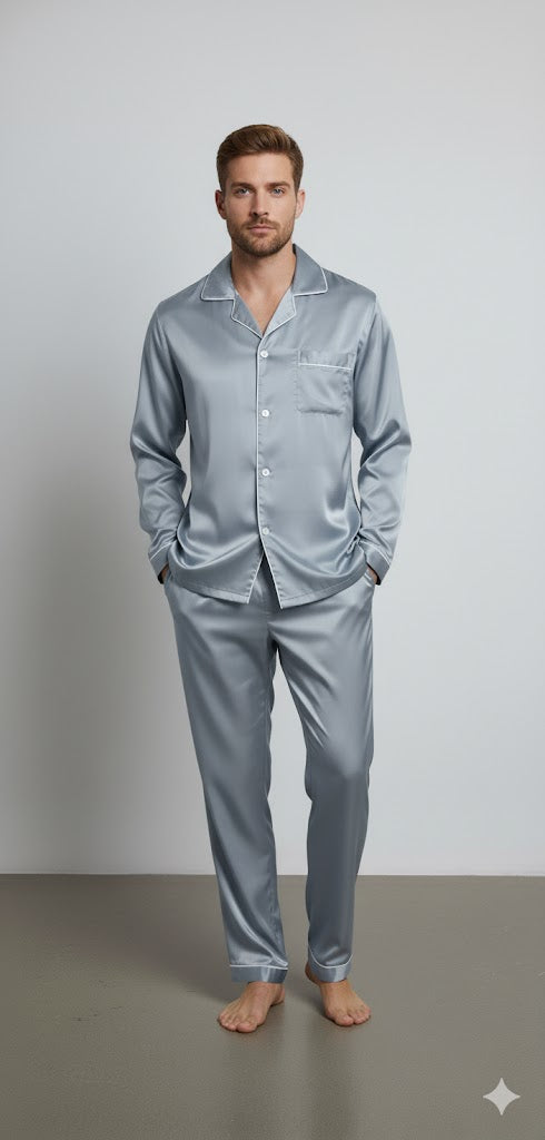 Men's Silk Wear Golden Silver grey