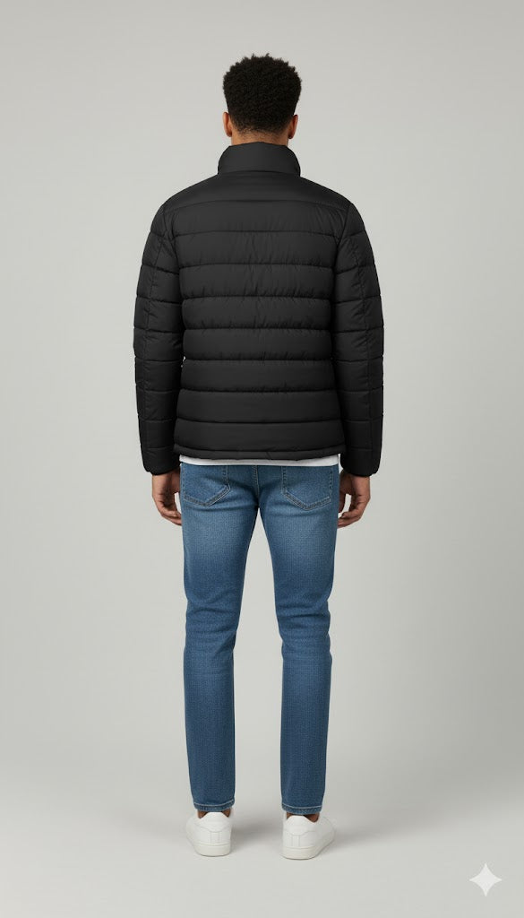 Puffer Jacket With Sleeve Black