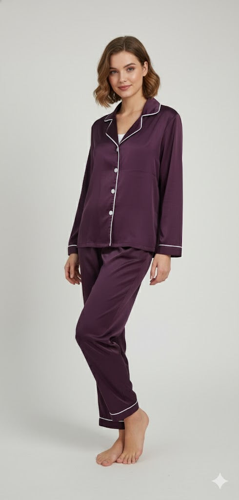 Silk Night wear Purple
