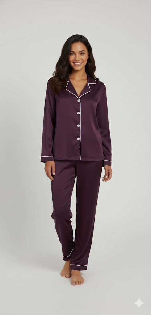 Silk Night wear Purple