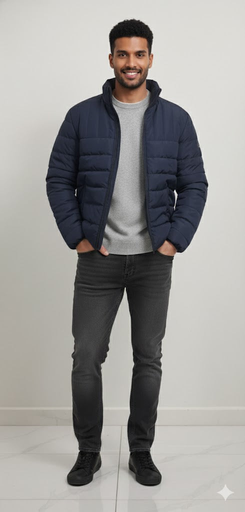 Puffer Jacket With Sleeve Blue