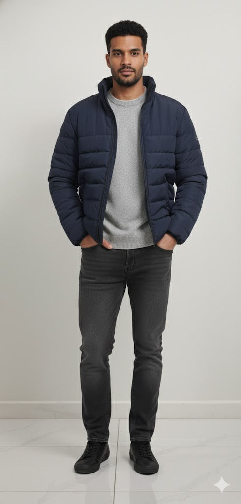 Puffer Jacket With Sleeve Blue