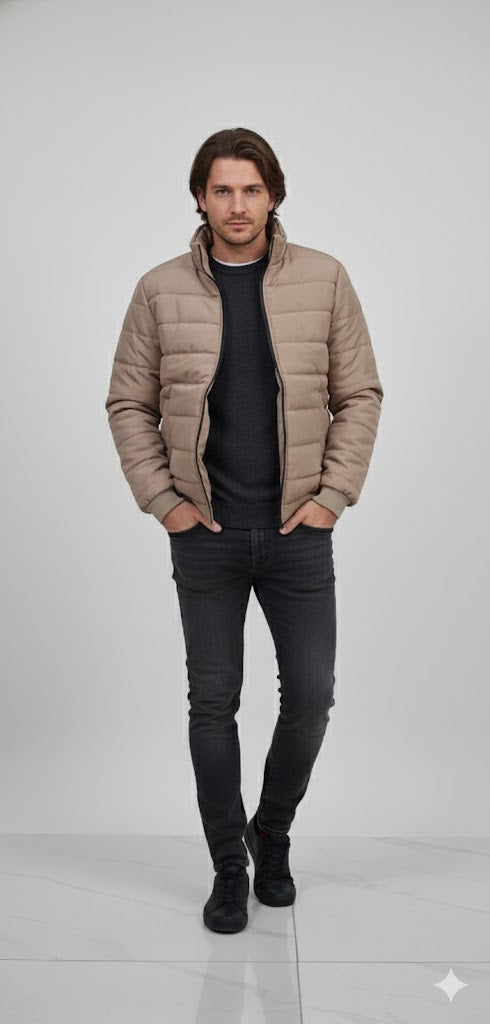 Puffer Jacket With Sleeve Baige