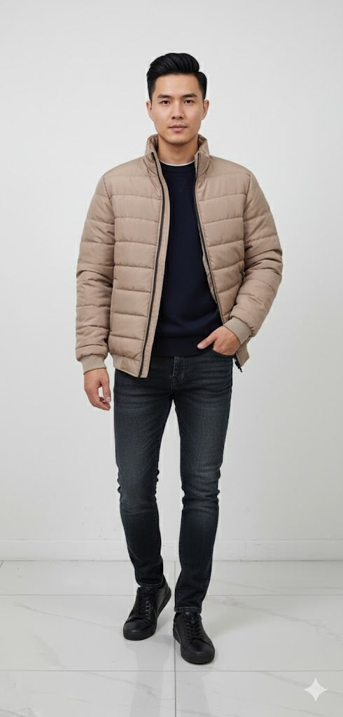 Puffer Jacket With Sleeve Baige